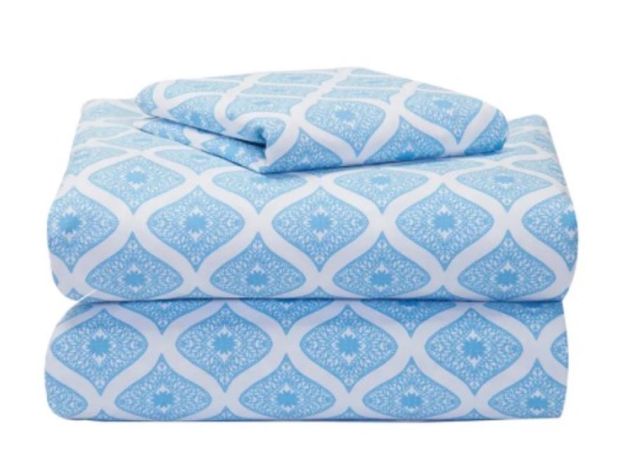 Blue sheets with design