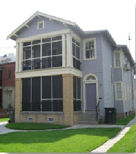 1st & 2nd floor screen porches. Elevation about 2-3 feet.	