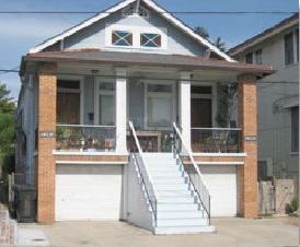 Elevated space utilized as garage. Elevation about 6 ft.	