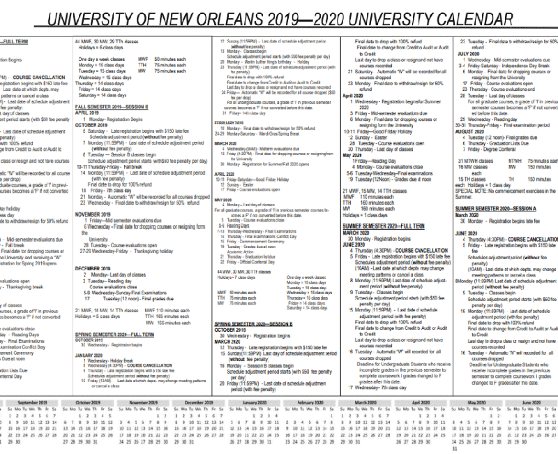 Academic Calendar