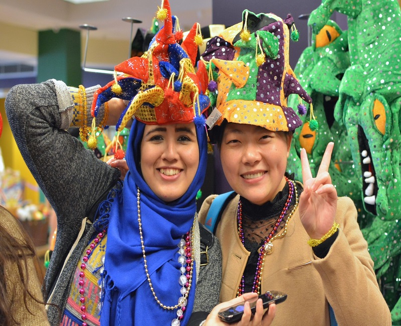 Students visiting Mardi Gras World