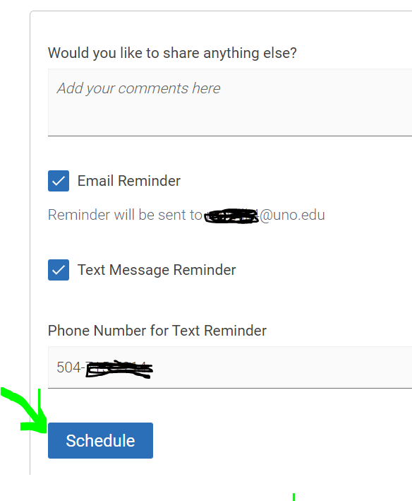 schedule button example