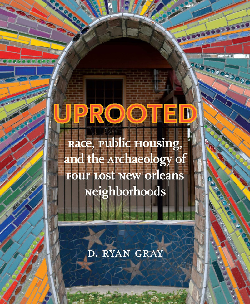 Book cover of "Uprooted" with rainbow mosaic archway