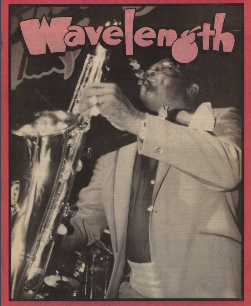 Person playing saxophone on cover of Wavelength Magazine