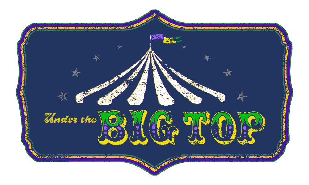 Logo for Krewe of UNO Theme for 2026 - Under the Big Top 