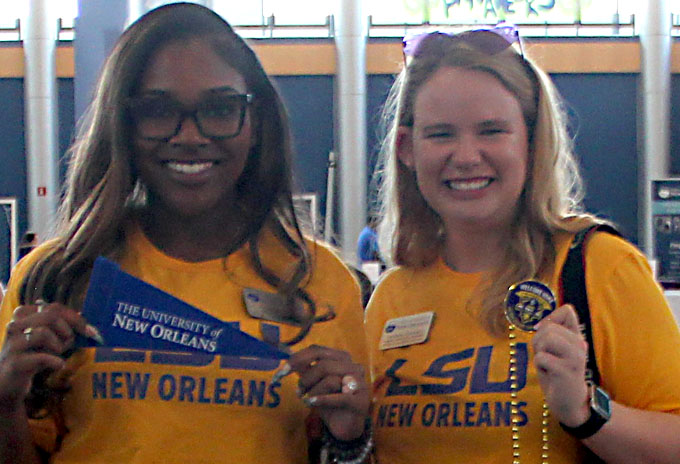Two UNO students getting ready for LSU New Orleans