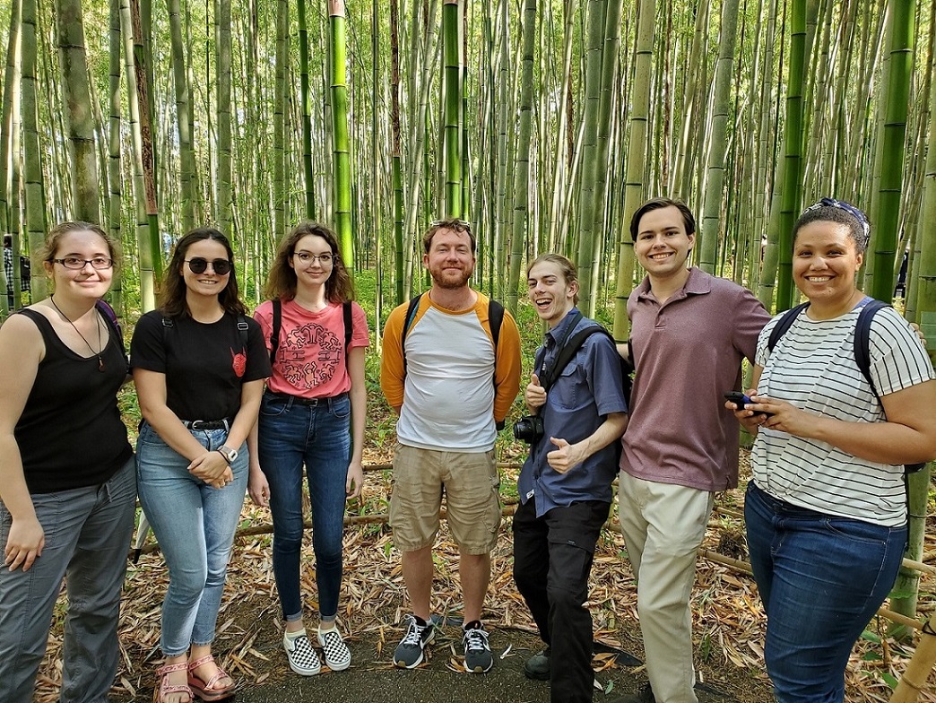 Students at Arashiyama Bamboo Forest