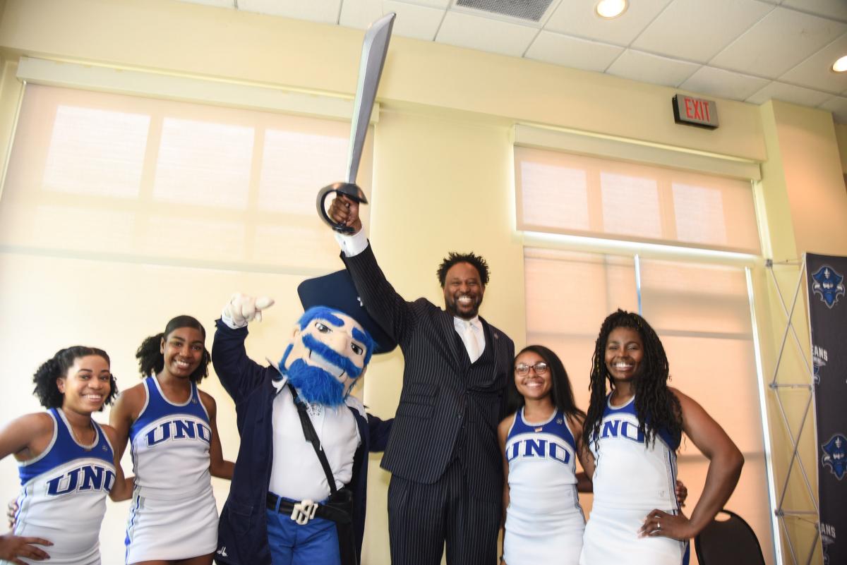 Tim Duncan introduced as new Athletic Director at the University of New Orleans.