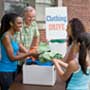 People at clothing drive