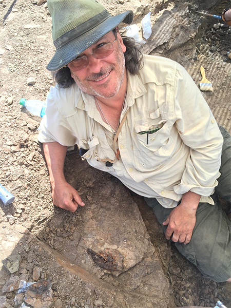 David Burnham on digging site.