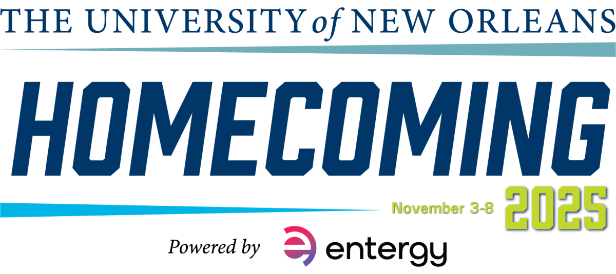 The University of New Orleans Homecoming November 3-8, 2025, Powered by Entergy