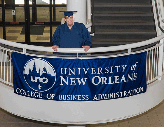University of New Orleans student Alvin Webre will be among the hundreds of candidates participating in UNO’s fall commencement ceremony on Dec. 8. 