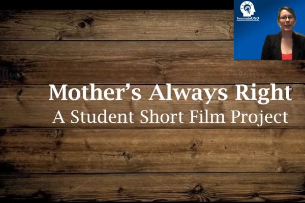 Film student Sage Blackledge (inset picture) won first place for her short film project “Mother’s Always Right,” a psychological thriller that explores intergenerational trauma. 