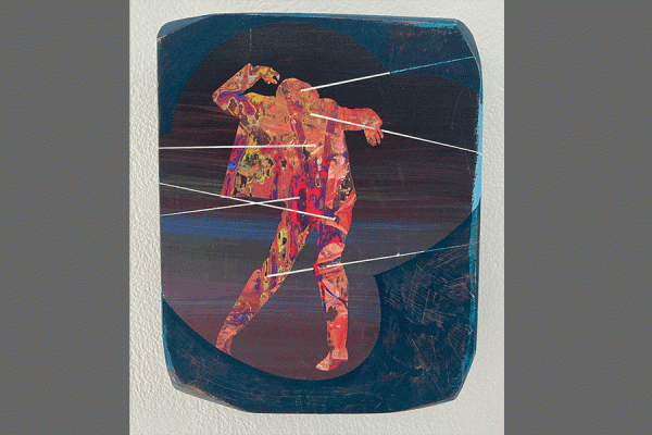 The acrylic on wood panel entitled, “Hold on … One Second,” by University of New Orleans fine arts professor Jeff Rinehart, is part of the new exhibition featured at UNO’s St. Claude Gallery.