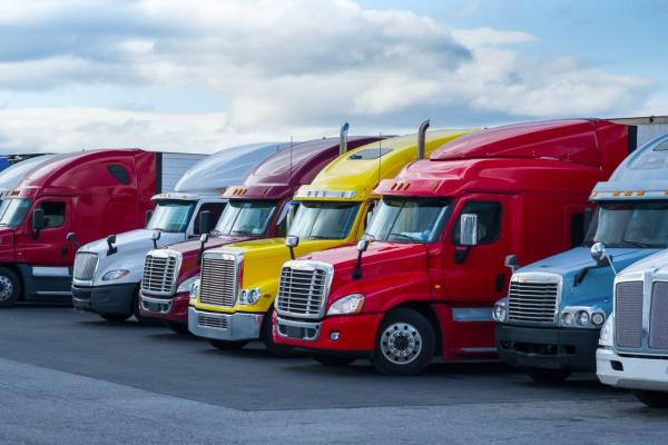 Photo of parked trucks