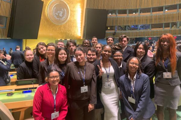Photo of UNO delegation at the United Nations.