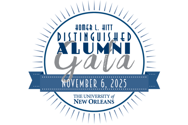 Logo reading "Homer L. Hitt Distinguished Alumni Gala" in a celebratory, sleek art-deco font