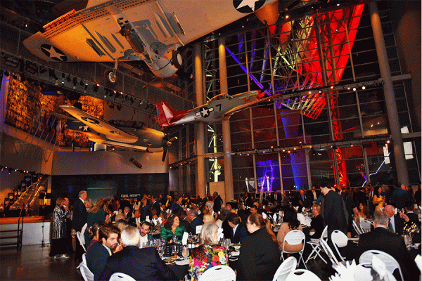The National WWII Museum’s Boeing Freedom Pavilion provided a striking setting for the 2022 Distinguished Alumni Gala.