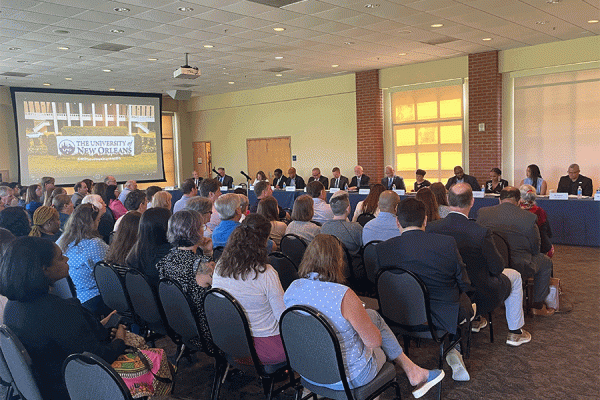 The University of New Orleans Presidential Search Committee held its first meeting on Tuesday at UNO.
