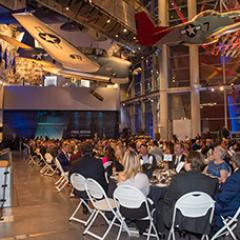 view of stage and tables