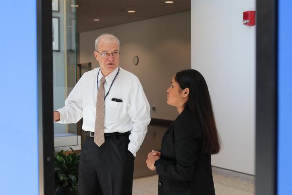 University of New Orleans student Dayana Frazer and UMass Medicals School Dean Dr. Terence Flotte