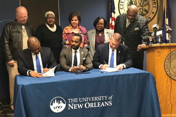 University of New Orleans and Caddo Parish Instant Admit signing