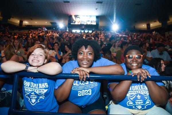 The Class of 2023 was welcomed to the University of New Orleans during a new student convocation held at Lakefront Arena. 