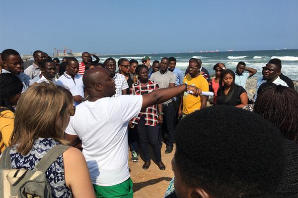 University of New Orleans researchers Ebenezer Nyadjro and Madeline Foster-Martinez spent a week along the Gulf of Guinea teaching coastal environmental concepts to graduate and undergraduate students in Ghana. 