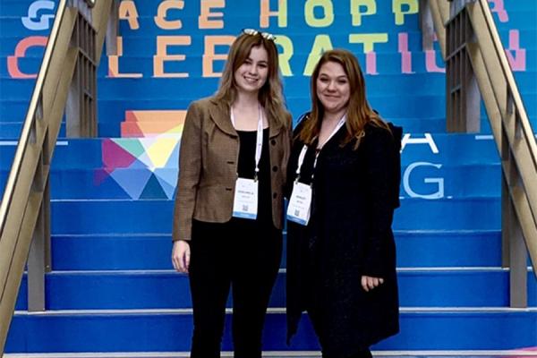 Students Ashley Bayer and Veronica Spicer have been awarded a computer science scholarship founded by University of New Orleans alumna Sabrina Farmer.
