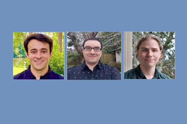 UNO computer science students (from left) David McDonald, Anthony Marchiafava and Austin Schmidt were selected for a summer internship at Stennis Space Center.