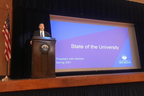 President Nicklow Sends Message of Gratitude and Optimism During Spring State of the University Address