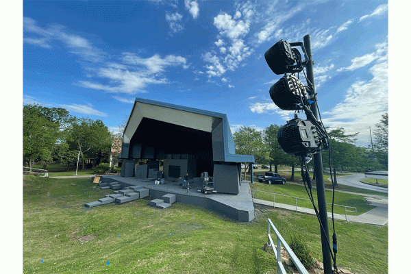 The University of New Orleans amphitheatre is being used for the live performance of the play “Eurydice.”