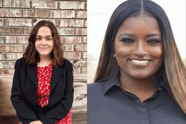 Healthcare management students Shelby Rae Ruiz (left) and Kiara Parker have earned awards from the Association of University Programs in Healthcare Administration (AUPHA).