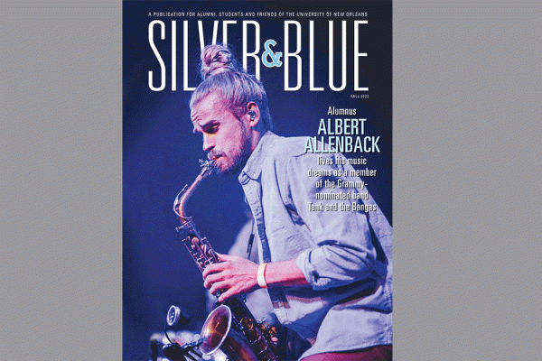 The fall 2022 issue of Silver & Blue magazine is headed to your mailbox and locations around campus. Alumnus Albert Allenback, a member of the band Tank and the Bangas, is the cover story. 