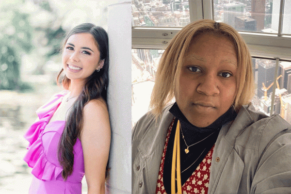 University of New Orleans students Kailey Bergeron (left) and Leonaoria Guerin have been awarded a Women in Computer Science scholarship for 2023.
